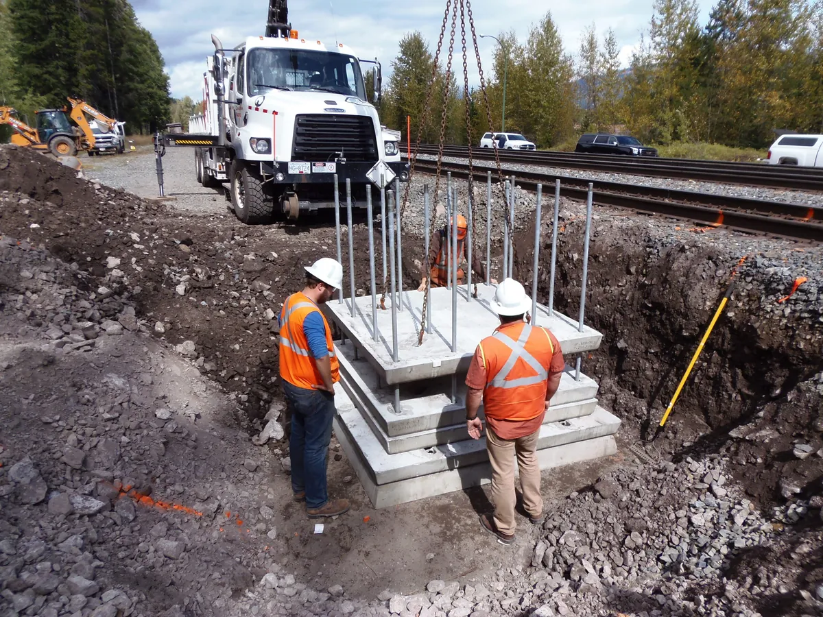 DP-16B precast wayside cantilever signal foundation — site photo 2