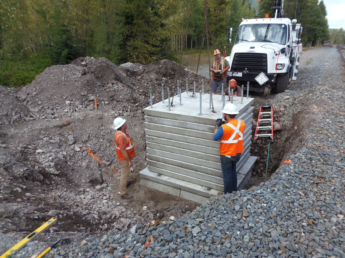 DP-16B precast wayside cantilever signal foundation — site photo 3