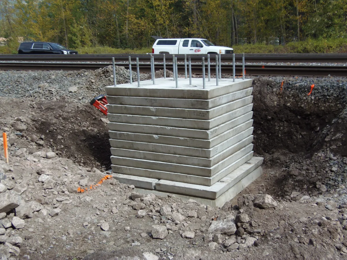 DP-16B precast wayside cantilever signal foundation — site photo 4