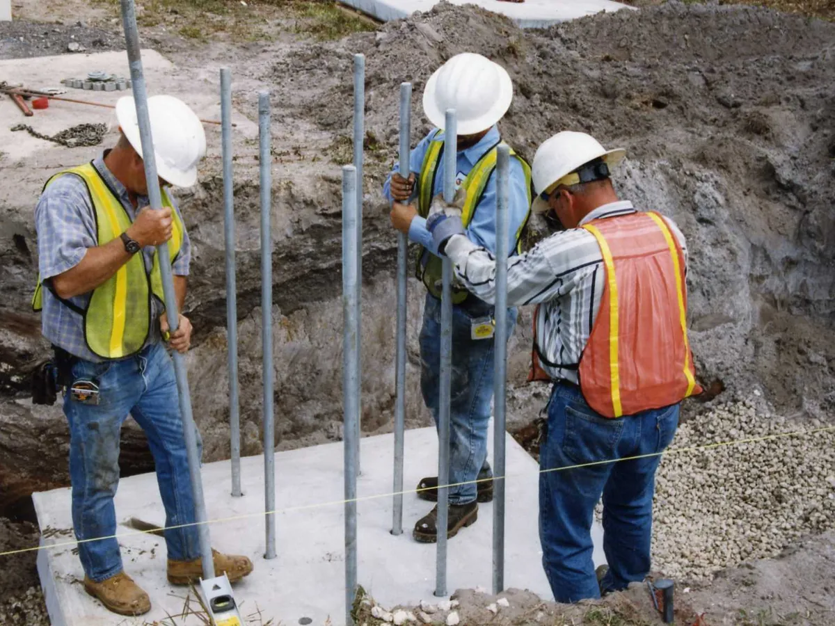 DP-8B precast double mast crossing cantilever foundation — product photo