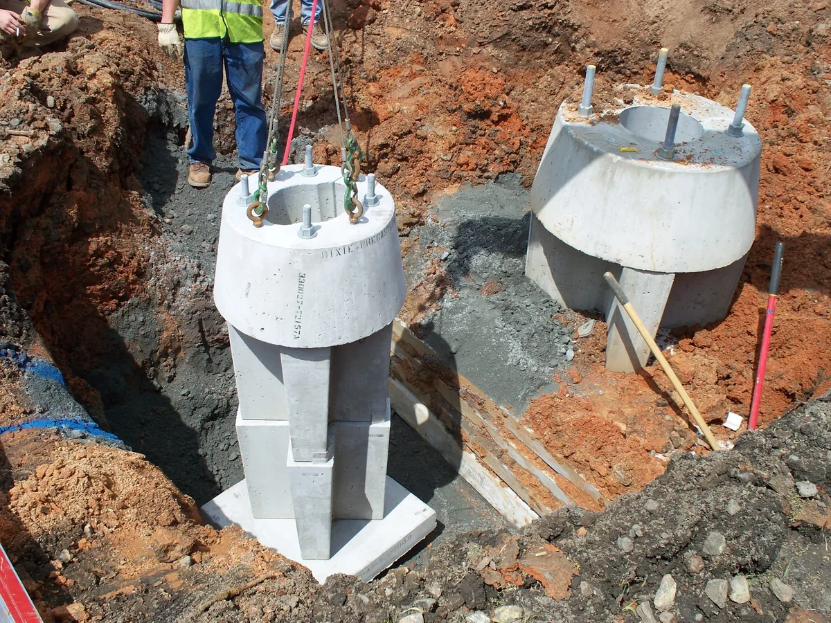 DPS-2A precast gate and wayside signal foundation — product photo