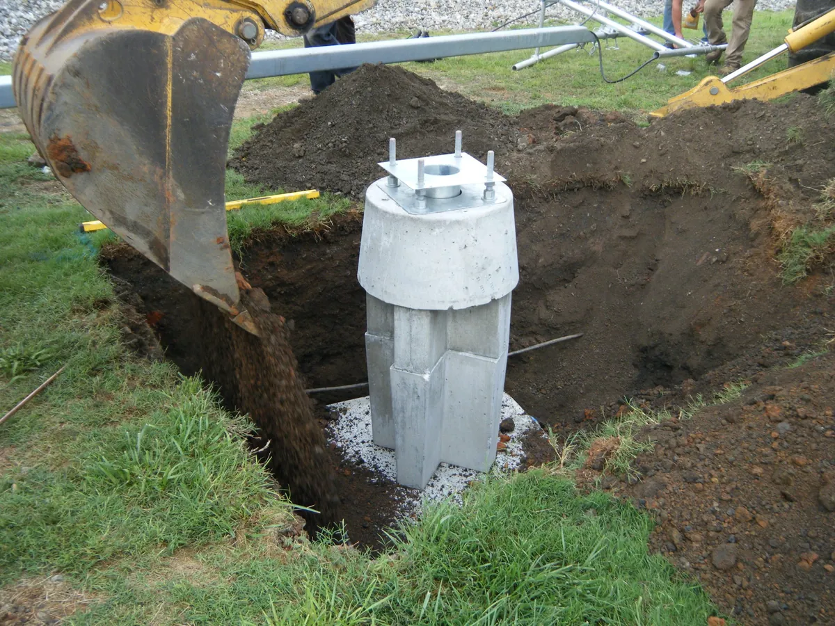 TF-2A 4X4 precast communication tower foundation — site photo 2